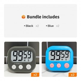 Digital Timer with Magnetic Back, Big Numbers, and ON/Off Switch - AA Battery Not Included
