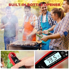 Digital Instant Read Meat Thermometer with Probe for Grilling BBQ Cooking Baking Liquids & Candy
