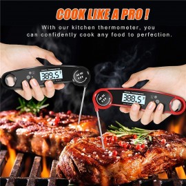 Instant Read Meat Thermometer Kitchen Thermometer Waterproof Ultra Fast Digital Display Food Water Milk Thermometer for Outdoor Cooking BBQ and Kitchen Temperature Tester Household Tool
