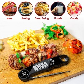 Instant Read Meat Thermometer Kitchen Thermometer Waterproof Ultra Fast Digital Display Food Water Milk Thermometer for Outdoor Cooking BBQ and Kitchen Temperature Tester Household Tool
