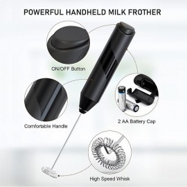 Electric Milk Frother Handheld Automatic Rotary Egg Beater Coffee Foamer Drink Mixer Whisk ABS Plastic Cooking Stirring Tools
