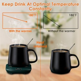 Electric Coffee Mug Heater for Desk Auto Shut off USB Tea Milk Beverage Cup Heater Heating Plate for Office Home 3 Temperature Setting

