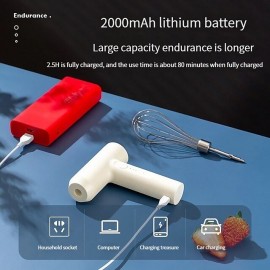 Wireless Electric Food Mixer Portable 3 Speeds Egg Beater Baking Dough Cake Cream Mixer Kitchen Tools

