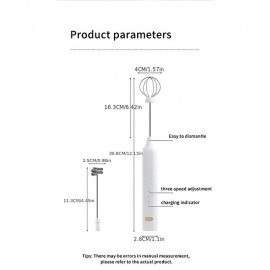 Rechargeable Handheld Foamer High Speed Electric Milk Frother Foam Maker Mixer Coffee Drink
