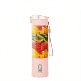 Multifunctional Household Portable Travel Fully Automatic Juice Cup Juicer, Easy To Clean, Small Fruit Extractor, Baby Food Supplement Machine, Student Handheld USB Charging Mini Juice Machine, One-button Slug Cap, 500ML High Borosilicate Glass Cup
