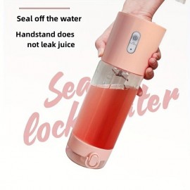 Multifunctional Household Portable Travel Fully Automatic Juice Cup Juicer, Easy To Clean, Small Fruit Extractor, Baby Food Supplement Machine, Student Handheld USB Charging Mini Juice Machine, One-button Slug Cap, 500ML High Borosilicate Glass Cup
