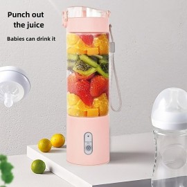 Multifunctional Household Portable Travel Fully Automatic Juice Cup Juicer, Easy To Clean, Small Fruit Extractor, Baby Food Supplement Machine, Student Handheld USB Charging Mini Juice Machine, One-button Slug Cap, 500ML High Borosilicate Glass Cup
