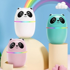 220ML USB Panda Mini Humidifier, 7 Colors LED Aromatherapy Essential Oil Diffuser Spray
