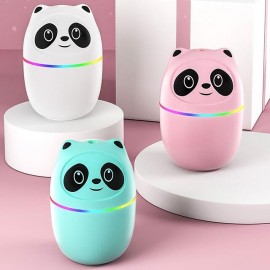 220ML USB Panda Mini Humidifier, 7 Colors LED Aromatherapy Essential Oil Diffuser Spray
