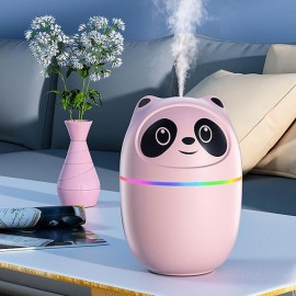 220ML USB Panda Mini Humidifier, 7 Colors LED Aromatherapy Essential Oil Diffuser Spray
