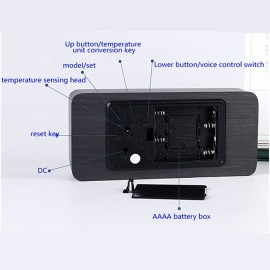 Wooden Alarm Clocks LED Digital Clock Electronics Mute Snooze Horloge Temperature and Humidity Display Desk Bedroom Decoration
