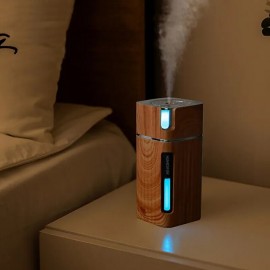 Electric Humidifier Aroma Oil Diffuser Essential Ultrasonic Wood Grain Air Humidifier USB Mini Mist Maker LED Light
