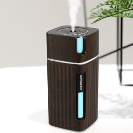 Electric Humidifier Aroma Oil Diffuser Essential Ultrasonic Wood Grain Air Humidifier USB Mini Mist Maker LED Light
