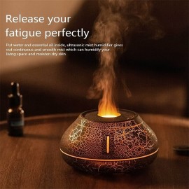 Crackle Paint Flame Aroma Diffuser Simulation Flame Air Humidifier Cool Mist Humidifier Quiet Ultrasonic Humidifiers For Bedroom Home School Dorm Cute Aesthetic Stuff Home Decor Room Decor
