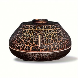 Crackle Paint Flame Aroma Diffuser Simulation Flame Air Humidifier Cool Mist Humidifier Quiet Ultrasonic Humidifiers For Bedroom Home School Dorm Cute Aesthetic Stuff Home Decor Room Decor
