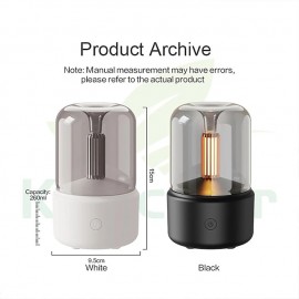 Candlelight Aroma Diffuser Portable 120ml Electric USB Air Humidifier Cold Fog Machine Atomizer with LED Night Light
