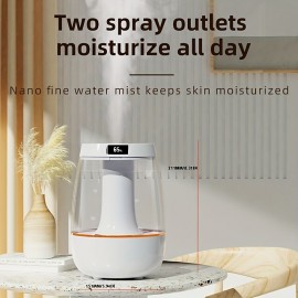 Cool Mist Humidifier With Double Spray Head Bedroom Night Light Humidifier For Home Nursery Plant Humidifier Silent Air Humidifier Sustainable Use Up To 36 Hours Water Shortage Auto Shut Off
