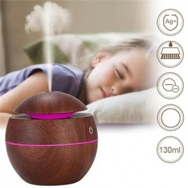 USB Wood Grain Essential Oil Diffuser Ultrasonic Humidifier Household Aroma Diffuser Aromatherapy Mist Maker with LED Colorful Gradient Humidifier
