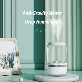 Anti-Gravity Humidifier for Bedroom Air Humidifier with Water Drop Levitating Countercurrent 500ml Smart Ultrasonic Cool Mist Humidifier with Light 2 Modes for Home Office Energy-Saving
