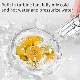 High Pressure Shower Head Water Saving Hand-held Spray Nozzle Turbocharged Shower Head With Small Fan Bathroom Supplies
