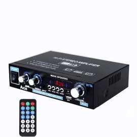 AK35 Home Amplifier 2 Channel Device Bluetooth 800 Surround Sound FM USB Remote Control Mini Digital HIFI Stereo Amplifier 5.0 W
