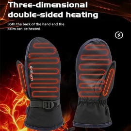 Full Finger Heated Gloves Touch Screen Waterproof Windproof Men Women Electric Heating Mittens Winter Keep Warm Thermal Gloves Skiing
