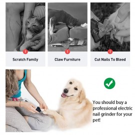 Rechargeable Electric Pet Nail Clippers - Quiet Trimmer for Cats and Dogs - USB Charging - Gentle Grooming for Paws
