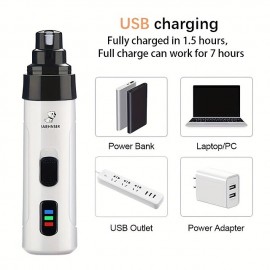 Rechargeable Electric Pet Nail Clippers - Quiet Trimmer for Cats and Dogs - USB Charging - Gentle Grooming for Paws
