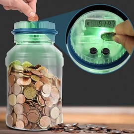 Automatic 7 Color LCD Display Piggy Bank Counter Coin Electronic Digital Lcd Counting Coin Money Saving Box Jar
