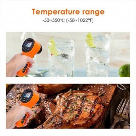 1PC Non-Contact Infrared Kitchen Thermometer Handheld Digital Infrared Thermometer IR Laser Thermometer -5050/550 Industrial Thermometer Meter Pyrometer(without Battery)
