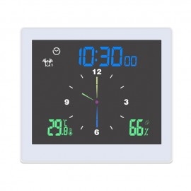 Creative Waterproof Silent Clock Bathroom Electronic Wall Clock Temperature Humidity Chronometer With Suction Cup Kitchen Moisture-Proof Timer
