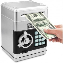 Piggy Bank, Electronic ATM Password Cash Coin Can Auto Scroll Paper Money Saving Box Toy Gift for Kids
