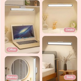 Rechargeable LED Magnetic Reading Light, Desk Lamp 3 Color Modes Stepless Dimming Eye Protection Remote Control Table Lamp Touch Dimming Bedroom Dormitory Light
