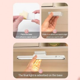 Rechargeable LED Magnetic Reading Light, Desk Lamp 3 Color Modes Stepless Dimming Eye Protection Remote Control Table Lamp Touch Dimming Bedroom Dormitory Light
