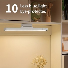 Rechargeable LED Magnetic Reading Light, Desk Lamp 3 Color Modes Stepless Dimming Eye Protection Remote Control Table Lamp Touch Dimming Bedroom Dormitory Light
