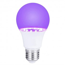 UV Purple Light Bulb 385-400nm 9W Plastic Wrapped Aluminum Screw Mouth Halloween Party Ghost House Fluorescent Atmosphere Decoration
