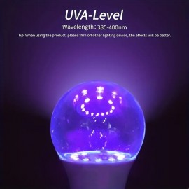 UV Purple Light Bulb 385-400nm 9W Plastic Wrapped Aluminum Screw Mouth Halloween Party Ghost House Fluorescent Atmosphere Decoration
