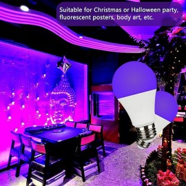 UV Purple Light Bulb 385-400nm 9W Plastic Wrapped Aluminum Screw Mouth Halloween Party Ghost House Fluorescent Atmosphere Decoration
