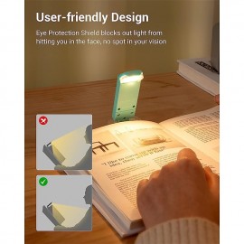 USB Rechargeable Book Reading Light, Warm White, Brightness Adjustable, LED Clip on Book Lights for Reading in Bed, Car Reading Light for Kids, Bookworms

