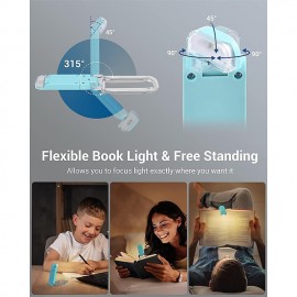 USB Rechargeable Book Reading Light, Warm White, Brightness Adjustable, LED Clip on Book Lights for Reading in Bed, Car Reading Light for Kids, Bookworms
