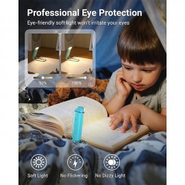 USB Rechargeable Book Reading Light, Warm White, Brightness Adjustable, LED Clip on Book Lights for Reading in Bed, Car Reading Light for Kids, Bookworms
