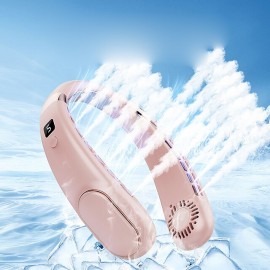 Portable Leafless Hanging Neck Fan Outdoor Sports Fan Small Mini Fan Mute Large Wind
