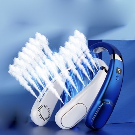 Portable Leafless Hanging Neck Fan Outdoor Sports Fan Small Mini Fan Mute Large Wind
