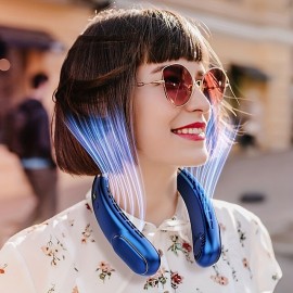 Portable Leafless Hanging Neck Fan Outdoor Sports Fan Small Mini Fan Mute Large Wind
