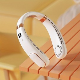 Portable Leafless Hanging Neck Fan Outdoor Sports Fan Small Mini Fan Mute Large Wind
