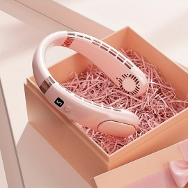 Portable Leafless Hanging Neck Fan Outdoor Sports Fan Small Mini Fan Mute Large Wind
