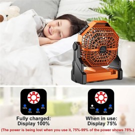 Camping Fan Portable Battery Operated Fan for Tents Hangable Silent Fan with LED Lantern USB Rechargeable 7800mAh for Fishing Camping Bedroom
