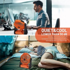 Camping Fan Portable Battery Operated Fan for Tents Hangable Silent Fan with LED Lantern USB Rechargeable 7800mAh for Fishing Camping Bedroom
