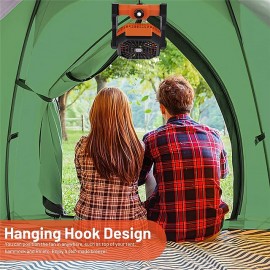 Camping Fan Portable Battery Operated Fan for Tents Hangable Silent Fan with LED Lantern USB Rechargeable 7800mAh for Fishing Camping Bedroom
