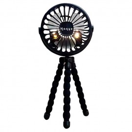 USB Charging Portable Fan Eight-claw Fish Mini Luminous Fan Can Be Hung Can Be Standing Can Be Wrapped Three Windshields
